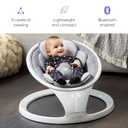 Munchkin Electric Baby Swing, Portable and Lightweight, Bluetooth Enabled Infant Rocker with Natural Sway in 5 Ranges of Motion, Newborn Nursery Essentials, White/Grey