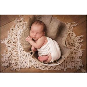 Newborn Photography Props Baby Photoshoots Photo Posing Macrame Rug Backdrop (Beige)