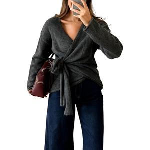 WOMEN'S SHORT WOOL COAT WITH TIE STRAPS, SIZE MEDIUM