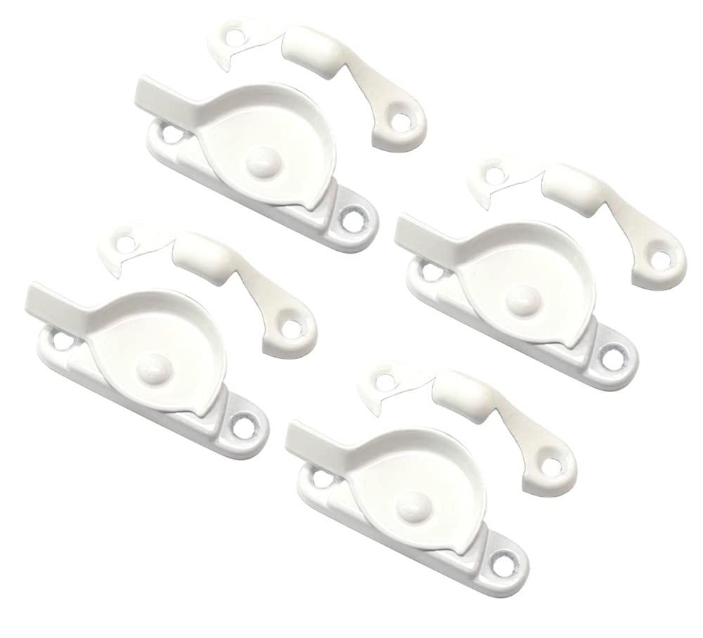 QCAA Zinc Die Cast Window Sash Lock, 2-7/16", White, 4 Pack, Made in Taiwan