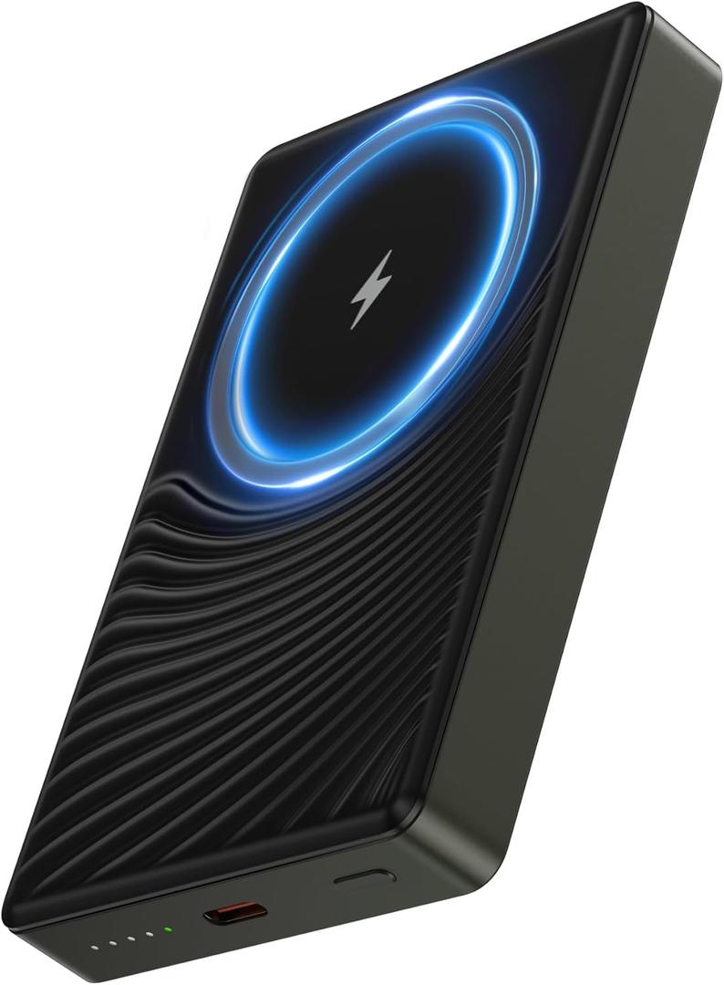 Samsung Magnetic Wireless Portable Charger, 10000mAh Power Bank Wireless Fast Charging Pad Magsafe Battery for Galaxy S25 Ultra/S25/S24 FE/S23/S22, iPhone 16e/16/15/17 Pro Max Apple Mag Safe