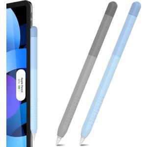 Delidigi Case for Apple Pencil Pro (2024) and Apple Pencil 2nd Generation Gradient Color Silicone Protective Cover Sleeve Accessories Compatible with iPencil Magnetic Charging and Double Tap- Blue+ Grey