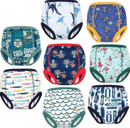 MooMoo Baby Potty Training Pants 8 Packs Absorbent Toddler Training Underwear for Boys and Girls , 3T (Robert)