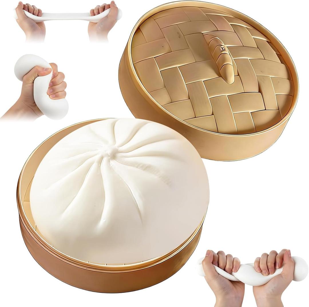 2026 New Dumpling Squishies Stress Ball, Dumpling Fidget Toy for Adults, Anxiety Relief Sensory Toys, Christmas Stocking Stuffers & Birthday Gifts (White)