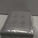 CAROLMADE Ottoman Foot Rest, Linen Small Ottoman Foot Stool with Legs Modern Footstool Ottomans for Living Room Entryway Office, Grey