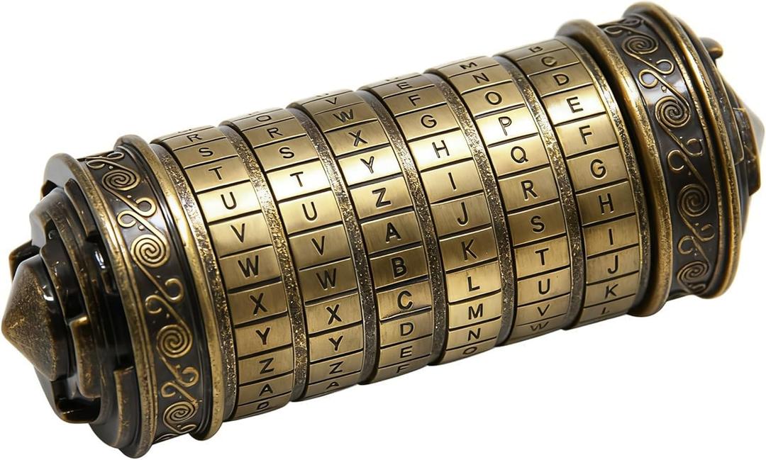 yofit Da Vinci Code Mini Cryptex Lock Puzzle Box with Hidden Compartments for Notes Paper Money Rings Jewelry, Anniversary Romantic Birthday Gifts for Her Men Women Girlfriend