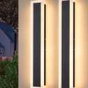 EDISHINE Upgraded 2 Pack 23.6" LED Outdoor Wall Light, Linear Modern Outdoor Sconce Lights, Adjustable Brightness & Color Temperature, IP65 Waterproof, Long Exterior Lighting Fixtures for Garage