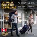 Rolling Duffle Bag with Wheels 31 Inch, 120L Large Foldable Travel Bag, Heavy-Duty Wheeled Luggage for Travel, Sports, Camping & Storage (Navy Blue)