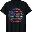 American Flag Firework T-Shirt, Size XXL