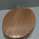 Elongated Toilet Seat Molded Wood Toilet Seat with Zinc Alloy Hinges, Easy to Install also Easy to Clean, Anti-pinch Wooden Toilet Seat by Angol Shiold (Elongated, Natural)