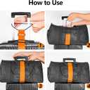 BILIONE Add a Bag Luggage Straps 4 Pack, Adjustable Bungee Elastic Belt to Connect Two Suitcases, Secure Carry On & Travel Essentials (Black)