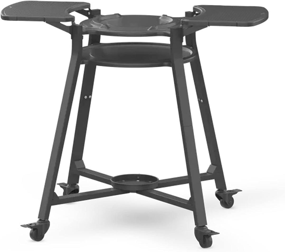 Solo Stove Portable Pi Stand | Outdoor Stand for Pi Pizza Oven on Wheels, With Shelf & Gas Tank Storage, Split Table Top, Powder-Coated Stainless Steel, Dimensions (LxW): 47.3 x 38.1 in, 45 lbs, Black