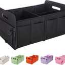 Trunk Organizer For Suv & Sedan,Car Organizers and Storage, Waterproof Collapsible & Adjustable Straps,70L Sturdy Car Organization for Car Accessories, Tools,Sundries,2-3 CompartmentBlack