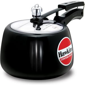 Hawkins 3 Litre Contura Black Pressure Cooker, Hard Anodised Inner Lid Cooker, Handi Cooker, Black (CB30)