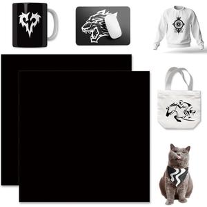 WOWOCUT Transfer Ink Sheets,Black Solid Color Heat Transfer Paper 2 Packs Bundle,12"X12" Sublimation Sheet for DIY T-Shirt,Mugs,Tumblers,Canvas Tote