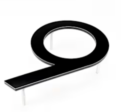 Modern House Number 8inch Solid Aluminum 9