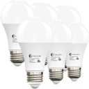 evelor A19 LED Light Bulbs,100 Watt Equivalent Daylight 5000K Efficient 13W,1500 Lumens E26 Base, Non-Dimmable, 15000-Hour Lifespan for Bedroom, Living Room, Office, 6-Packs
