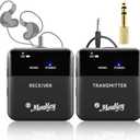 Moukey Wireless in Ear Monitor System, Stereo IEM System 2.4G Wireless with Transmitter Beltpack Receiver, Automatic Pairing in Ear Monitoring for Band Rehearsal, Live Performance, Studio (EP-1)