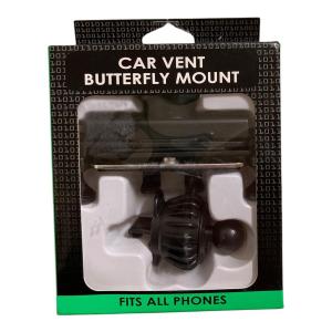 Car Vent Butterfly Mount Fits All Phones Black 