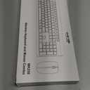 Wireless Keyboard and Mouse Combo, Full Size Silent Ergonomic Keyboard and Mouse, Long Battery Life, Optical Mouse, 2.4G Lag-Free Cordless Mice Keyboard for Computer, Mac, Laptop, PC, Windows(White)