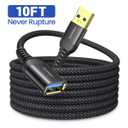 AINOPE USB Extension Cable,USB Extender,USB 3.0 Extension Cable, Male to Female Cord High Data Transfer Compatible with Keyboard,Flash Drive,Hard Drive,Printer,Black,10FT