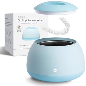 Zima Dental Pod: Ultrasonic Retainer Cleaner. The Original Retainer Cleaner Machine, Aligner Cleaner, Nightguard Cleaner, Mouthguard Cleaner, Denture Cleaner. Ultrasonic Cleaner For Oral Dental Care (Sky Blue)
