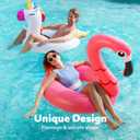 SLOOSH 2-Pack Unicorn Flamingo Pool Floats - Inflatable Pool Floaties Swimming Party Decorations, Fun Float Swim Rings Floating Tubes Beach Lake Summer Vacation Floaty with Headrest for Adults Kids