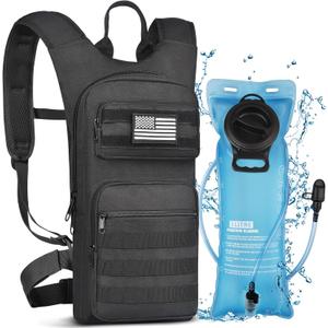 NOOLA Hydration Backpack with 3L TPU Water Bladder, Tactical Molle Water Backpack for Men Women, Hydration Pack for Hiking, Biking, Running and Climbing (black)