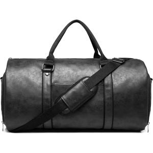 Men’s Duffle Bag, Large Capacity Overnight Sports Bag with Zipper Closure, Waterproof PU Leather Weekend Bag for Fitness, Travel & Daily Use
