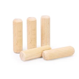 3/8" x 1-1/4" Wooden Dowel Pins, FoDau770 Fluted Wood Dowel Rods, Natural Beech Wood Dowel Pegs for Crafts, Woodworking, DIY Furniture - 100 Pieces