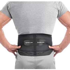 MUELLER Sports Medicine Lumbar Back Brace with Removable Pad, Ideal for Upper and Lower Back Pain, Relief & Support for Men and Women, Strains, Sciatica, Scoliosis, Black, Regular Size