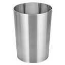 mDesign Stainless Steel Round Metal Trash Can, Small 4 Gallon Wastebasket, Garbage Basket Bin for Bathroom, Bedroom, Kitchen, or Home Office, Holds Waste and Recycle, Mirri Collection, Brushed