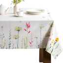 Maison d' Hermine Table Cloth Square Table 100% Cotton 60 x 60 Inches Tablecloth Reusable Decorative for Dining Kitchen Room Farmhouse Home Gifts for Mothers Day Spring Summer - Botanical Fresh