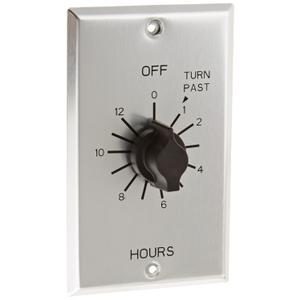 TORK C512H Spring-Wound in-Wall Twist Timer with Commercial Style Metal Plate and 12-Hour Length for Automatic Shutoff of Motors or Lights