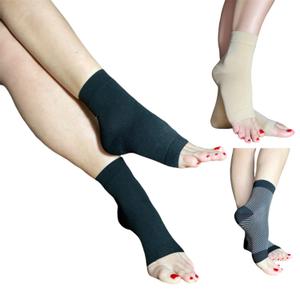 KEVVI Ankle Compression Socks - Relieve Foot Pain & Swelling - Open Toe - Unisex (Black, L)