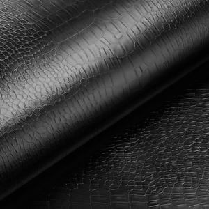 Livelynine 15.8x197 Black Wallpaper Peel and Stick Crocodile Textured Wallpaper Black Faux Leather Contact Paper for Walls Cabinets Shelves Furniture Waterproof Alligator Skin Removable Wall Paper