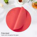 SHACOS 100 pcs Christmas Disposable Round Paper Placemats 13 inch Colored Paper Place Mats for Wedding Birthday Party Bridal Baby Shower Table Decoration, Red