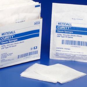 Covidien 6318 Curity Gauze Sponges, 8-Ply, 4" x 4" Size (Pack of 1280)