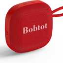 Bobtot Portable Bluetooth Speakers, Wireless IPX7 Waterproof Mini Speaker with 16H Playtime, Loud Stereo Sound, TWS, Built-in Microphone, Small Size with Lanyard, Red