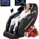2025 4D Massage Chair Full Body, Zero Gravity Massage Chair with SL-Track & Heating, Massage Shiatsu Recliner Chair with Smart Voice Control, Touchable Screen, Airbags, Foot Rollers (BLACK)