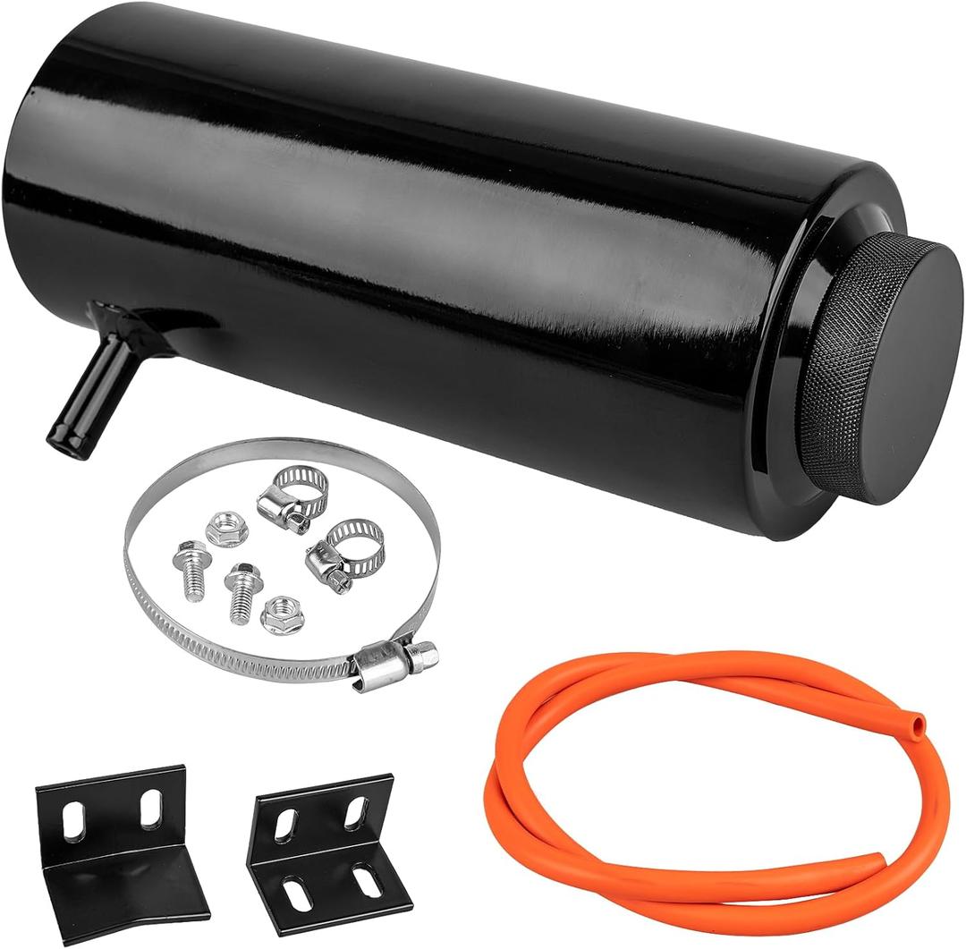 Coolant Overflow Tank, 800ml Aluminum Radiator Overflow Tank, Black Coolant Radiator Reservoir for Cars