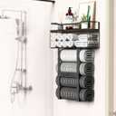 Rustic Brown Wood Vertical Towel Rack - Bath Wall Holder Set Above Toilet Storage, Rolled Towel Shelf Organizer for Small Bathrooms