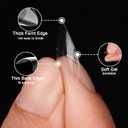 600Pcs French Almond Nail Tips - ANERNAI Half Cover Extra Short Nail Tips with Matte Clear Acrylic Gel Kit False Nails for Extension DIY Salon 12 Sizes