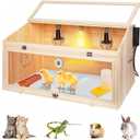 Brooder Box for Chicks, 32" Chicken Nesting Box with Heat Lamp, Thermostat, Pet Diaper, Feeder, Waterer for Quails, Bunnies, Hamsters, Lizards