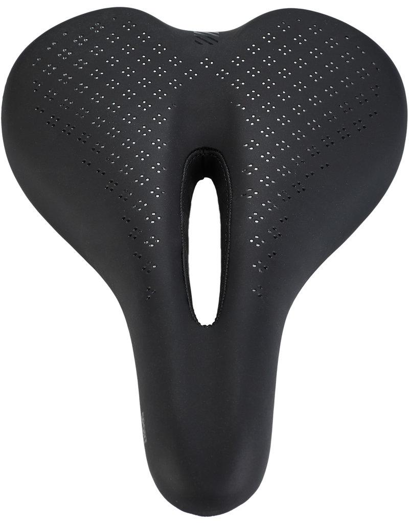 Black Faux Leather Middle Hollow Cycling Bicycle Sport Seat Saddle