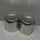 2Pcs 2.64inch Trailer Wheel Center Caps Push Through 2.64" Bore 2.4" Tall for Truck SUV RV Wheel Rim, Chrome Silver Wheel Cover