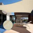 TANG 12'x12' Waterproof Sun Shade Sail Rectangle Outdoor Canopy UV Block Shade Cloth with Curved Edge for Patio Backyard Pool Pergola Cover, Beige