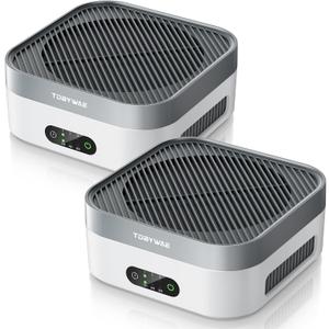 Air Purifier 2 Pack for Bedroom Up to 1200 ft, H13 True HEPA Air Purifier for Pets Dust Dander Pollen Odor Smoke, with New Quiet Wind Wheel System, for Desk/Car/Travel