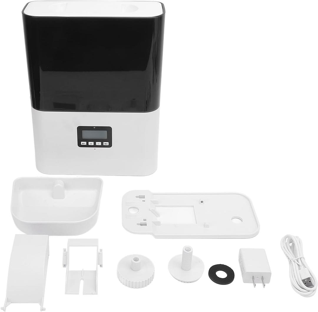 Hanging Automatic Pet Feeder, Smart Timed Feeding, Intelligent Sensing, Anti Clogging, 100 or 240V US Plug, Easy to Install on Cages, Portion Control, for Home Use