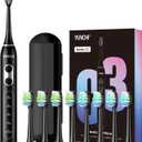 YUNCHI Electric Toothbrush for Adults and Kids, Rechargeable Sonic Electric Tooth Brush with 8 Brush Heads, 90 Days, 5 Models & 2 Minutes Smart Timer, Travel Case, 44000 VPM Motor, Black